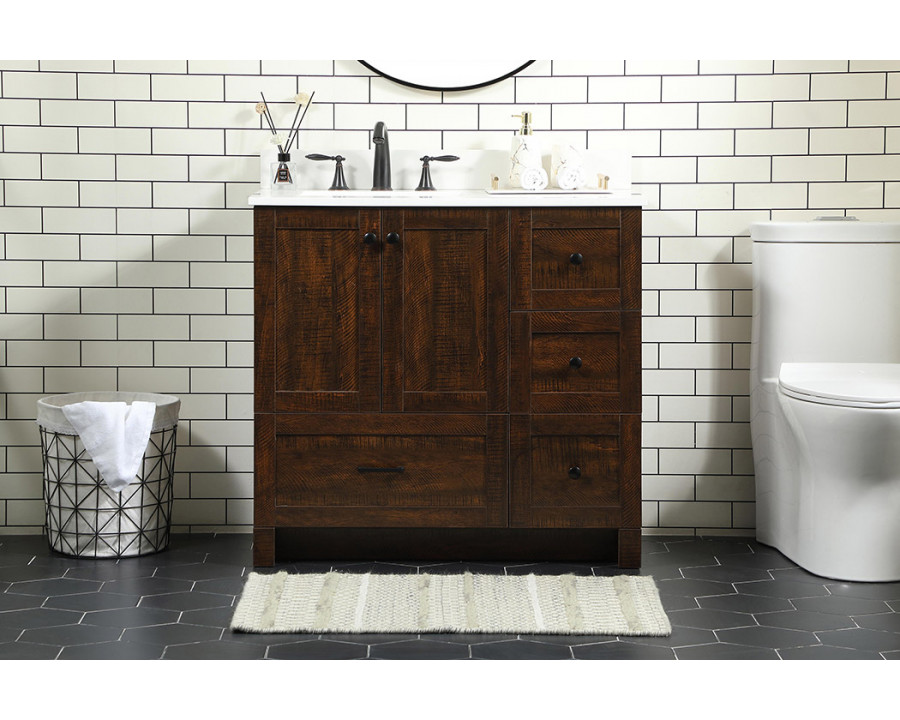 Elegant Bathroom Vanity - Espresso (VF2836EX-BS)