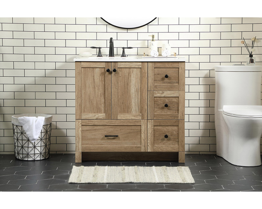 Elegant Bathroom Vanity - Natural Oak (VF2836NT)