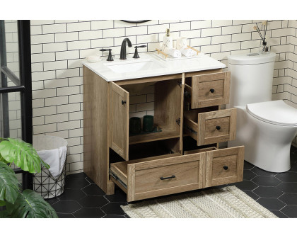 Elegant Bathroom Vanity - Natural Oak (VF2836NT)