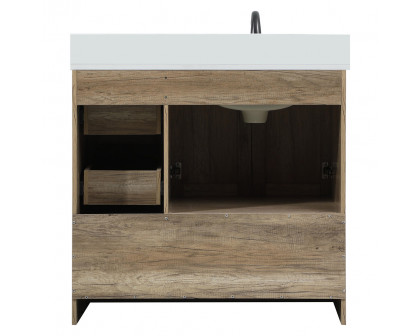 Elegant Bathroom Vanity - Natural Oak (VF2836NT-BS)