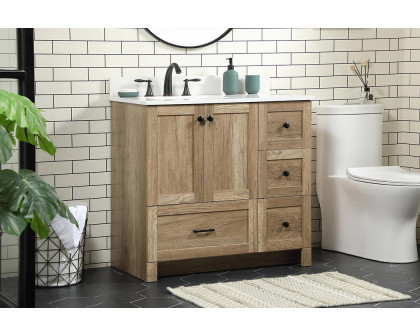 Elegant Bathroom Vanity - Natural Oak (VF2836NT-BS)