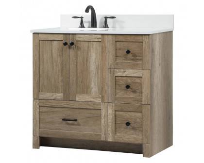 Elegant Bathroom Vanity - Natural Oak (VF2836NT-BS)