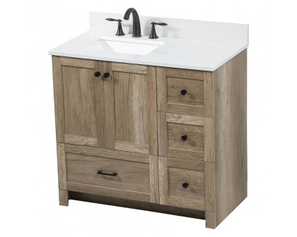 Elegant Bathroom Vanity - Natural Oak (VF2836NT-BS)