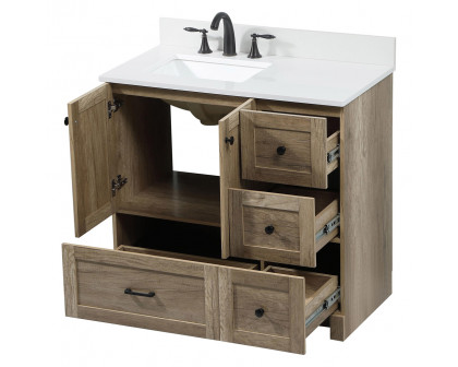 Elegant Bathroom Vanity - Natural Oak (VF2836NT-BS)