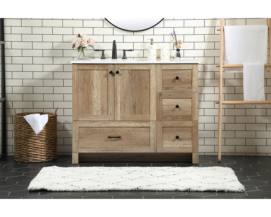 Elegant Bathroom Vanity - Natural Oak (VF2842NT)