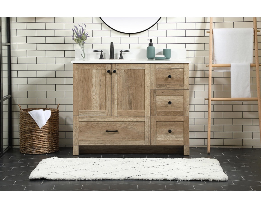 Elegant Bathroom Vanity - Natural Oak (VF2842NT-BS)