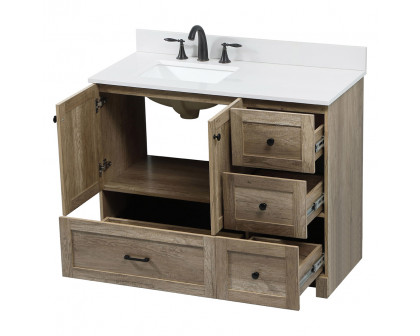 Elegant Bathroom Vanity - Natural Oak (VF2842NT-BS)