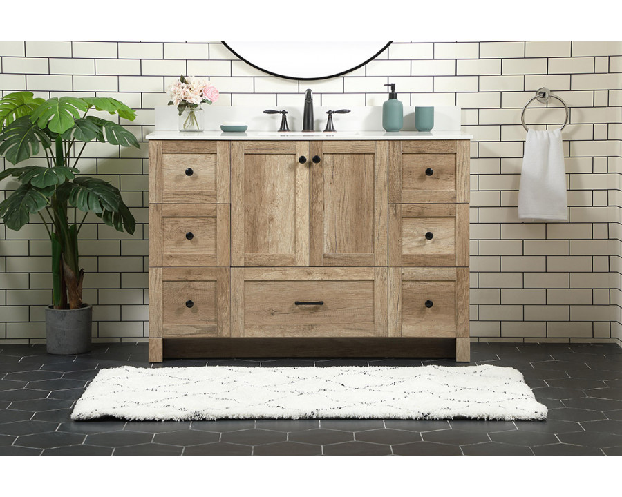 Elegant Bathroom Vanity - Natural Oak (VF2848NT-BS)