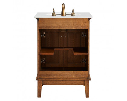 Elegant Bathroom Vanity - Chestnut Wood (VF30124CW)