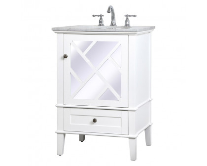 Elegant Bathroom Vanity - White, L 24" (VF30224WH)