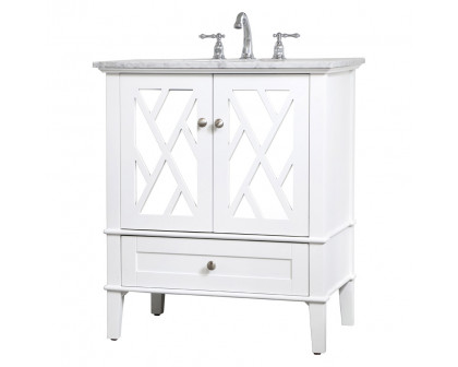 Elegant Bathroom Vanity - White, L 30" (VF30230WH)