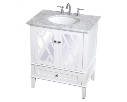 Elegant Bathroom Vanity - White, L 30" (VF30230WH)