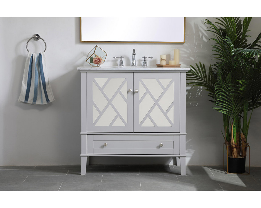 Elegant Bathroom Vanity - Gray, L 36" (VF30236GR)