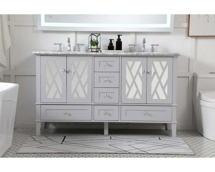 Elegant Bathroom Vanity - Gray, L 60" (VF30260DGR)