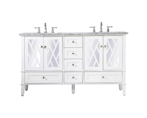 Elegant Bathroom Vanity - White, L 60" (VF30260DWH)