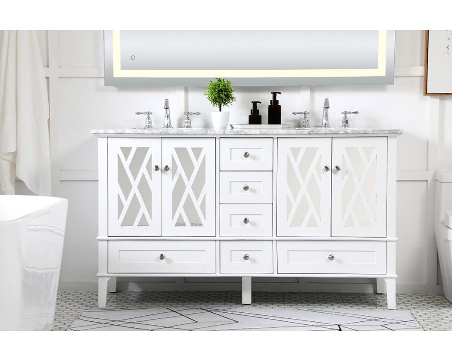 Elegant Bathroom Vanity - White, L 60" (VF30260DWH)