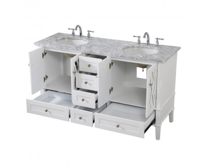 Elegant Bathroom Vanity - White, L 60" (VF30260DWH)