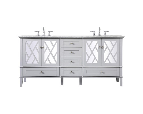 Elegant Bathroom Vanity - Gray, L 72" (VF30272DGR)