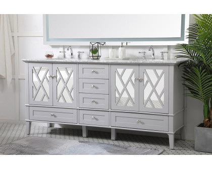 Elegant Bathroom Vanity - Gray, L 72" (VF30272DGR)