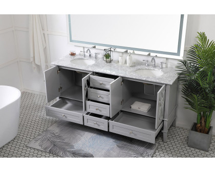 Elegant Bathroom Vanity - Gray, L 72" (VF30272DGR)