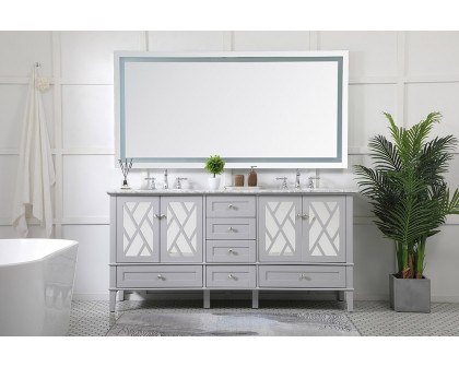 Elegant Bathroom Vanity - Gray, L 72" (VF30272DGR)