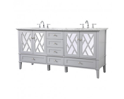 Elegant Bathroom Vanity - Gray, L 72" (VF30272DGR)