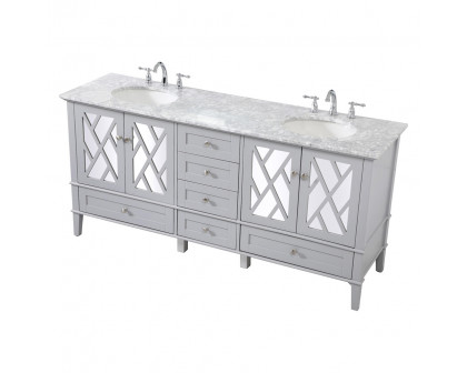 Elegant Bathroom Vanity - Gray, L 72" (VF30272DGR)