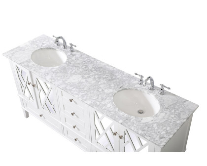 Elegant Bathroom Vanity - White, L 72" (VF30272DWH)