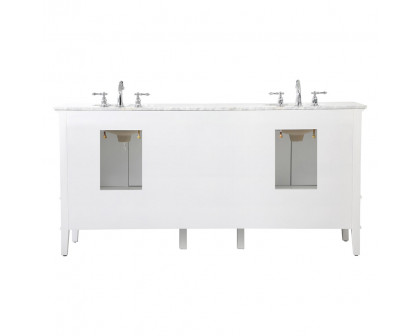 Elegant Bathroom Vanity - White, L 72" (VF30272DWH)