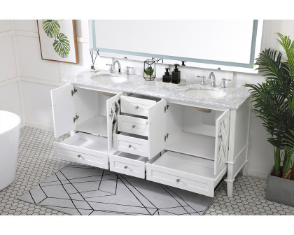 Elegant Bathroom Vanity - White, L 72" (VF30272DWH)