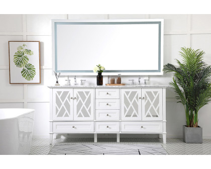 Elegant Bathroom Vanity - White, L 72" (VF30272DWH)