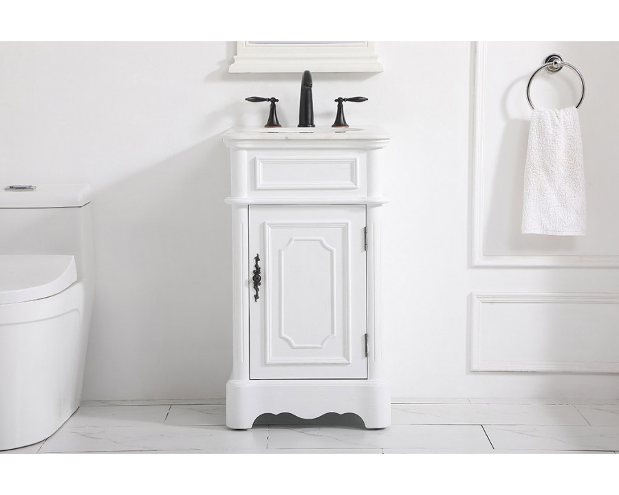 Elegant Bathroom Vanity - Antique White, L 19" (VF30419AW)