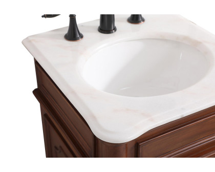 Elegant Bathroom Vanity - Teak, L 19" (VF30419TK)