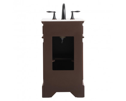 Elegant Bathroom Vanity - Teak, L 19" (VF30419TK)