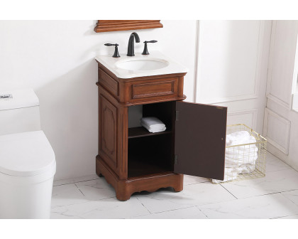 Elegant Bathroom Vanity - Teak, L 19" (VF30419TK)