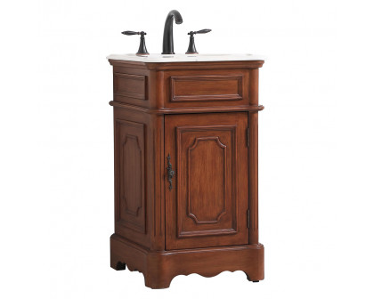 Elegant Bathroom Vanity - Teak, L 19" (VF30419TK)