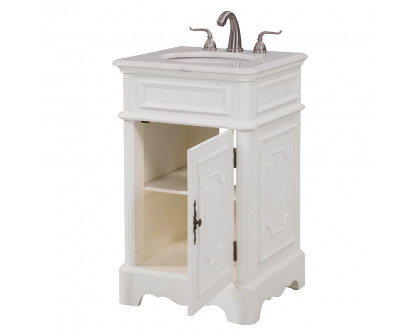 Elegant Bathroom Vanity - Antique White, L 21" (VF30421AW)