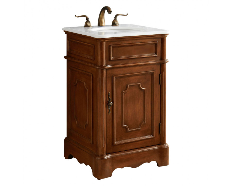 Elegant Bathroom Vanity - Teak, L 21" (VF30421TK)