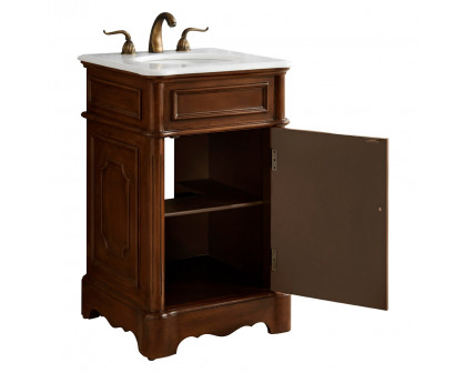 Elegant Bathroom Vanity - Teak, L 21" (VF30421TK)