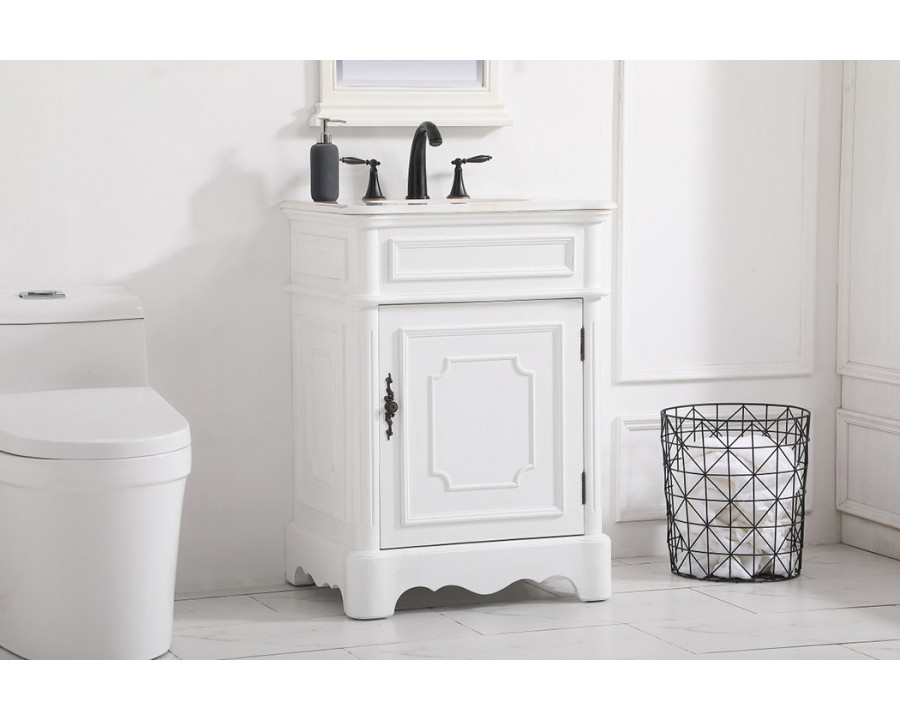 Elegant Bathroom Vanity - Antique White, L 24" (VF30424AW)