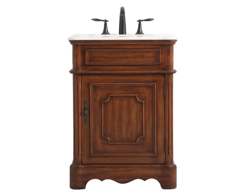 Elegant Bathroom Vanity - Teak, L 24" (VF30424TK)