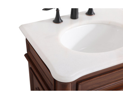 Elegant Bathroom Vanity - Teak, L 24" (VF30424TK)