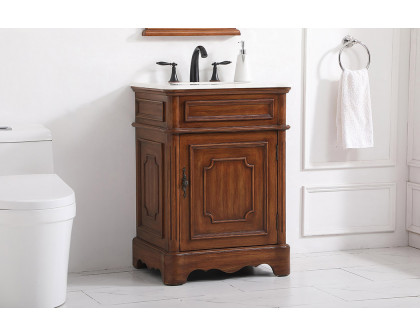 Elegant Bathroom Vanity - Teak, L 24" (VF30424TK)