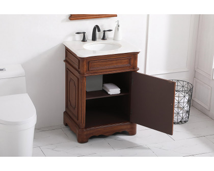 Elegant Bathroom Vanity - Teak, L 24" (VF30424TK)