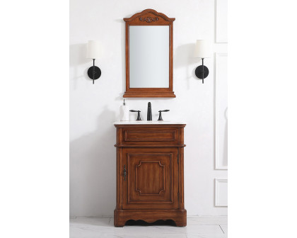 Elegant Bathroom Vanity - Teak, L 24" (VF30424TK)