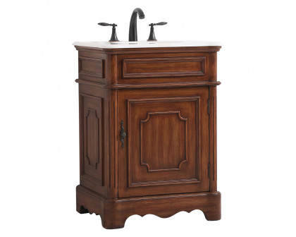 Elegant Bathroom Vanity - Teak, L 24" (VF30424TK)