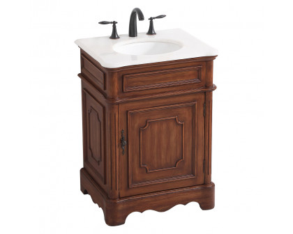 Elegant Bathroom Vanity - Teak, L 24" (VF30424TK)