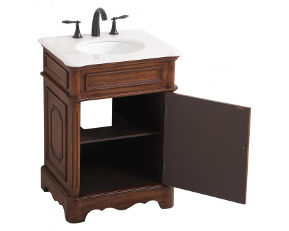 Elegant Bathroom Vanity - Teak, L 24" (VF30424TK)