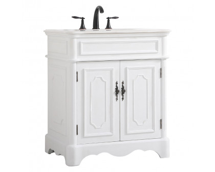 Elegant Bathroom Vanity - Antique White (VF30430AW)