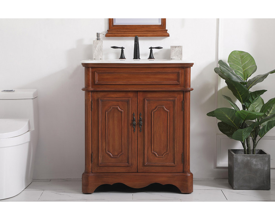 Elegant Bathroom Vanity - Teak (VF30430TK)